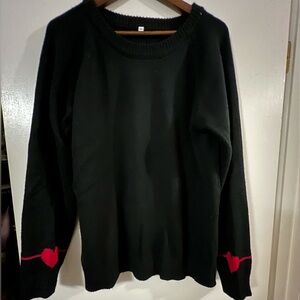 Women’s XL Sweater featuring heart design on elbows